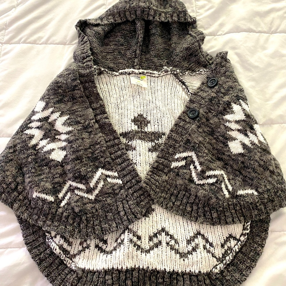 Children’s grey and white winter cape
